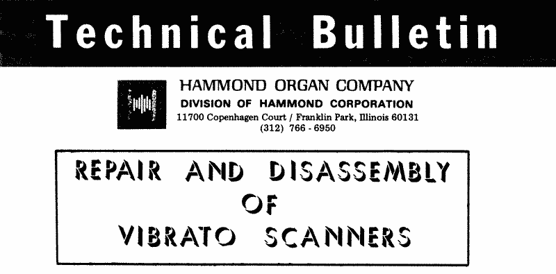 Title: Repair and Disassembly of Vibrato Scanners
